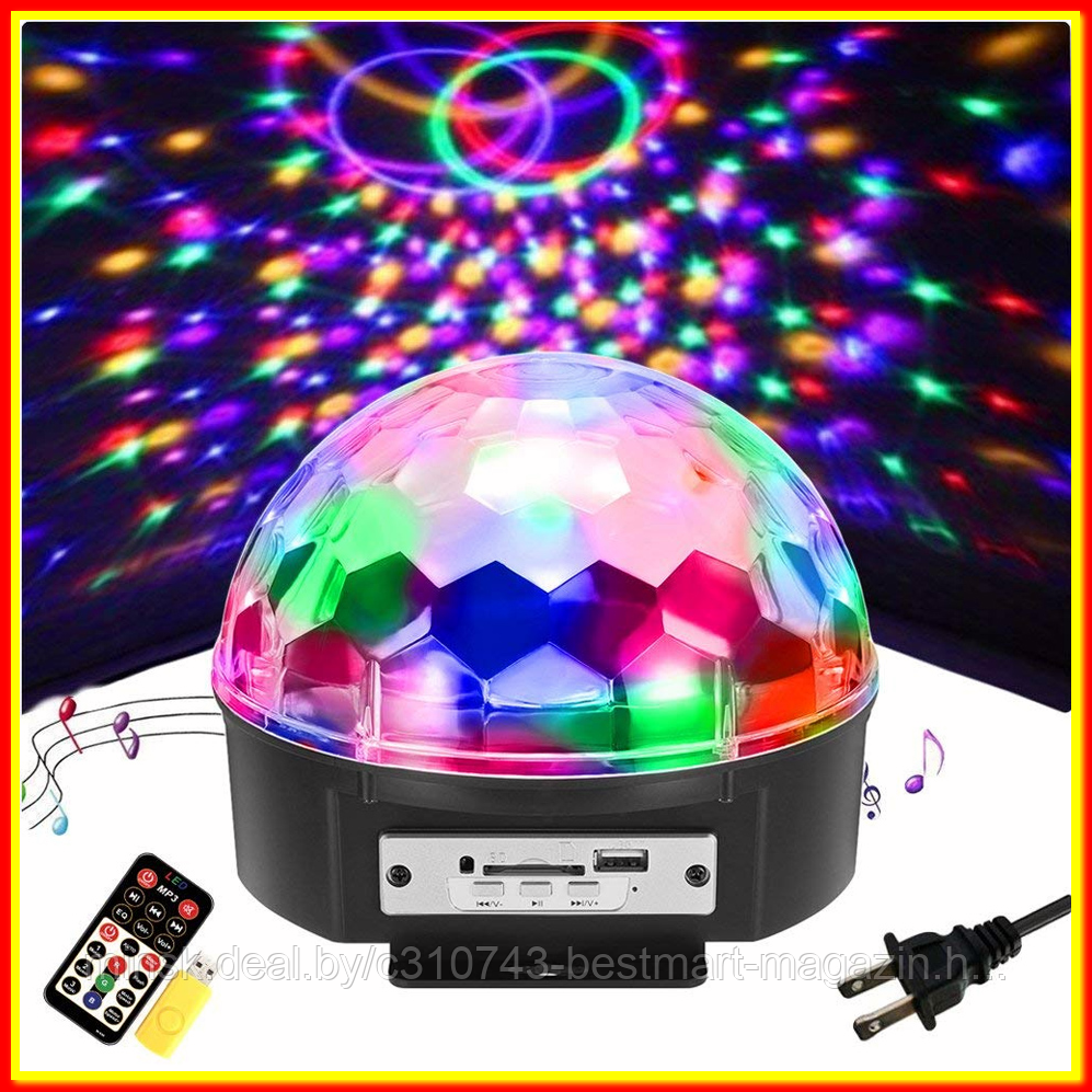 Диско-шар LED Magic Ball Light | Bluetooth Пульт Флешка - фото 1 - id-p139717713