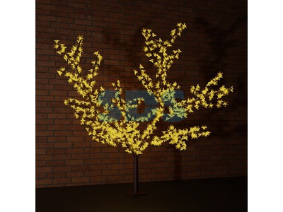 Светодиодное дерево "Сакура" высота 1,5м, диаметр кроны 1,8м, IP 65.Желтая - фото 1 - id-p139727617