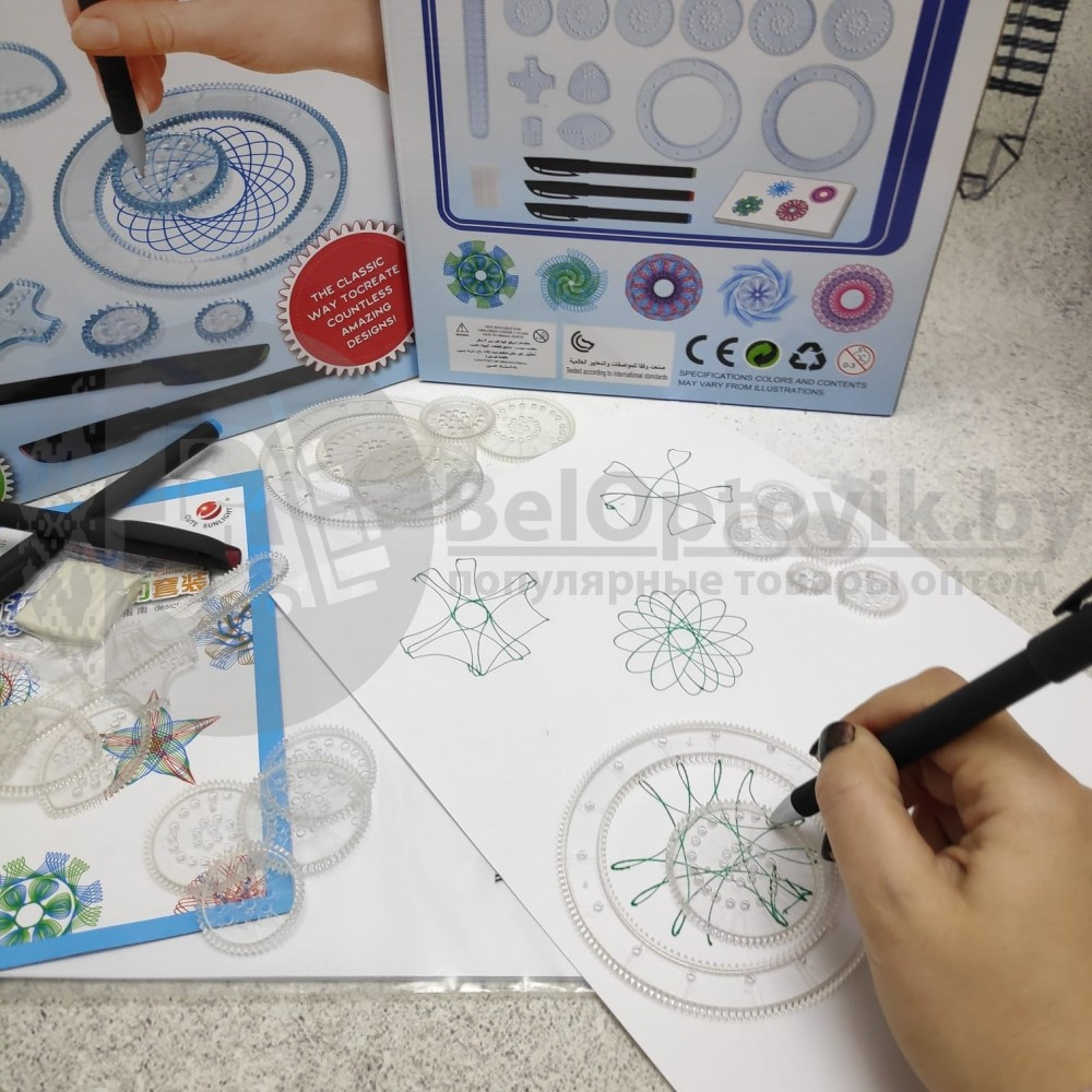 Спирограф детский набор для рисования Spirograph Deluxe Set No.2143 - фото 4 - id-p139745588