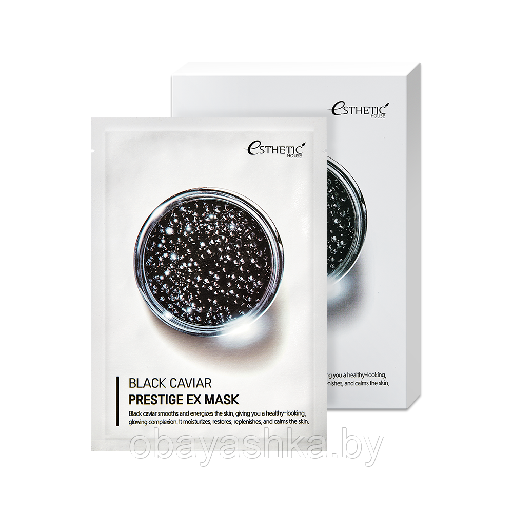 ESTHETIC HOUSE Тканевая маска для лица ЧЕРНАЯ ИКРА Black Caviar Prestige EX Mask, 25 мл* 1 шт - фото 1 - id-p139780635