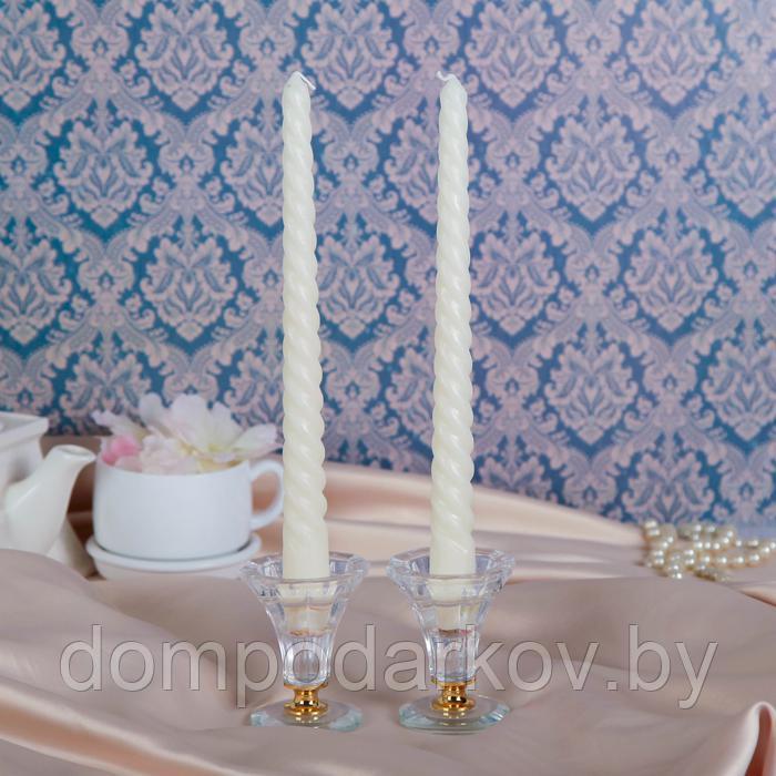 Набор свечей витых, 2,5х 25 см, 2 штуки, белый, подвес - фото 1 - id-p139789995