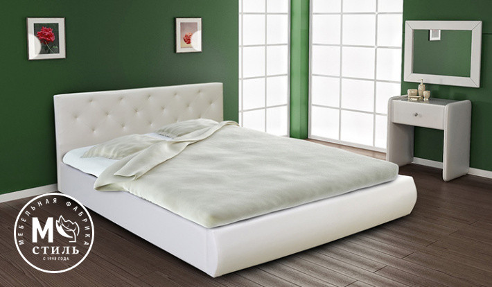 Кровать Интерьерная 1,4 - Белый (кожзам) - ПМ - фото 1 - id-p139807517