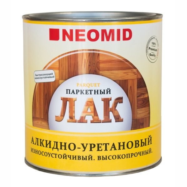 Лак паркетный алкидно-уретановый Неомид NEOMID Parquet Полуматовый, 2.5кг