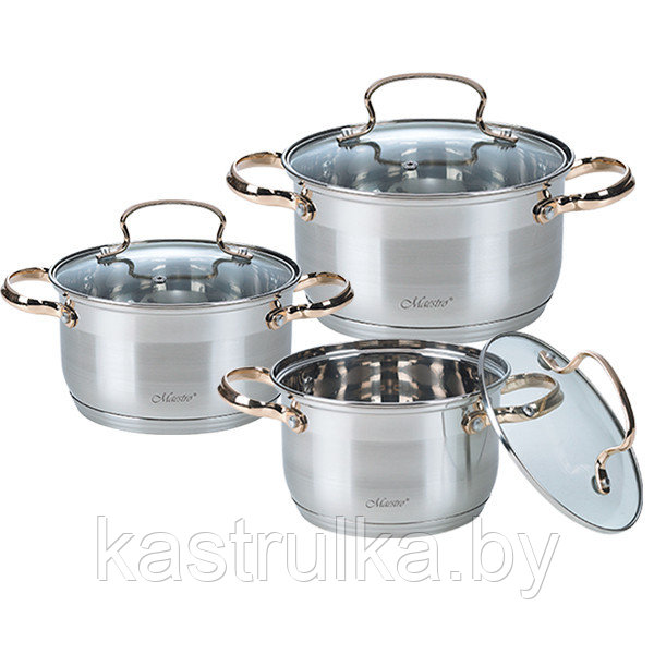 6 пр. набор посуды из нержавеющей стали Mr-3516-6М Maestro - фото 1 - id-p10826667
