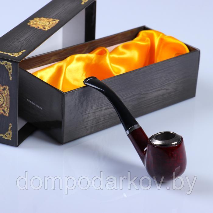 Трубка "Командор" классическая, коричневая, с ровным верхом, 11.5х4 см