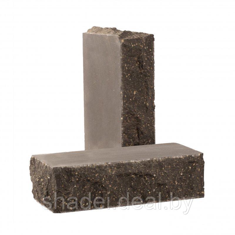 Кирпич стандартный полнотелый тычковый "Дикий камень" графит 230*100*65 - фото 1 - id-p139830923