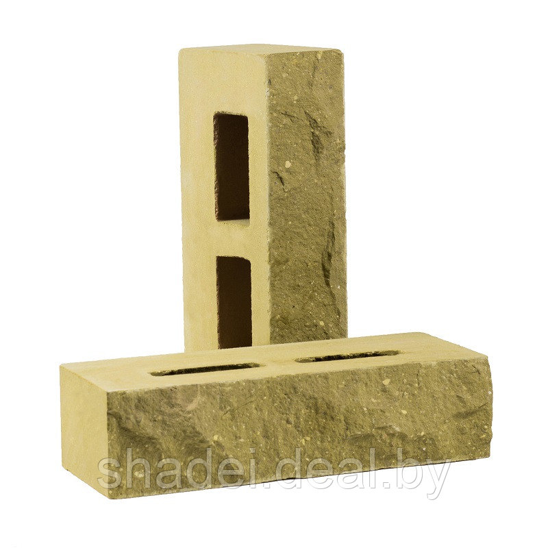 Кирпич стандартный пустотелый фактурный "Дикий камень" песчаник 250*100*65 - фото 1 - id-p139830925