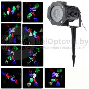 Голографический лазерный проектор Christmas led projector light с эффектом цветомузыки, 10 слайдов