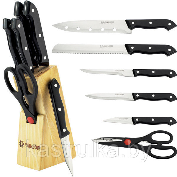 Набор ножей из нержавеющей стали (7 предметов) серия Rainbow Mr-1400 Maestro - фото 1 - id-p10833321