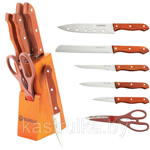 Набор ножей из нержавеющей стали (7 предметов) Mr-1401 Maestro - фото 1 - id-p10833322