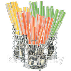 Набор столовых приборов из нержавеющей стали с цветными ручками на стойке (24 предмета) Mr-1531 Maestro