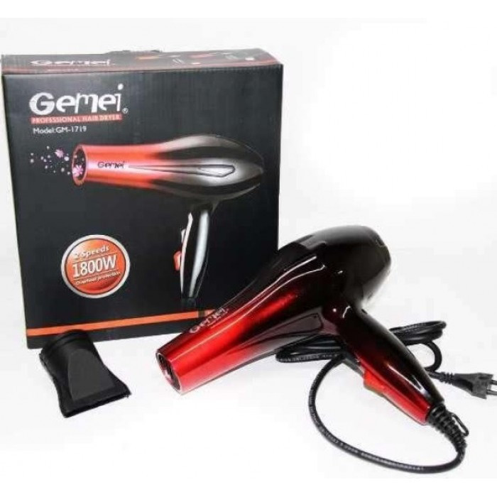 Профессиональный фен для сушки и укладки волос Gemei GM 1719 1800W Original