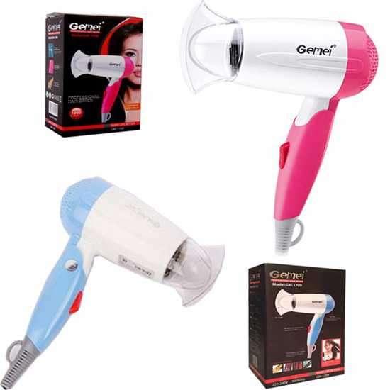 Фен Gemei GM1709 дорожный 1000Вт, 2 скорости Original