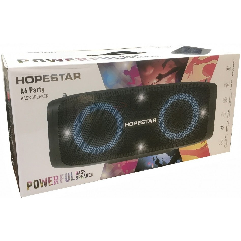Портативная колонка Hopestar A6 PARTY + подсветка (Bluetooth, TWS, MP3, AUX, Mic), фото 1