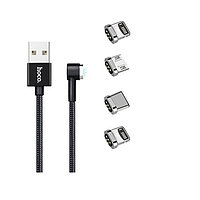 Кабель магнитный Hoco U20 L-shape Magnetic Adsorption USB to Lightning 1 м Black (iPhone и Android)