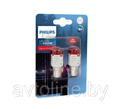 Лампа светодиодная P21/5W Philips Ultinon Pro3000 SI красный 11499U30RB2