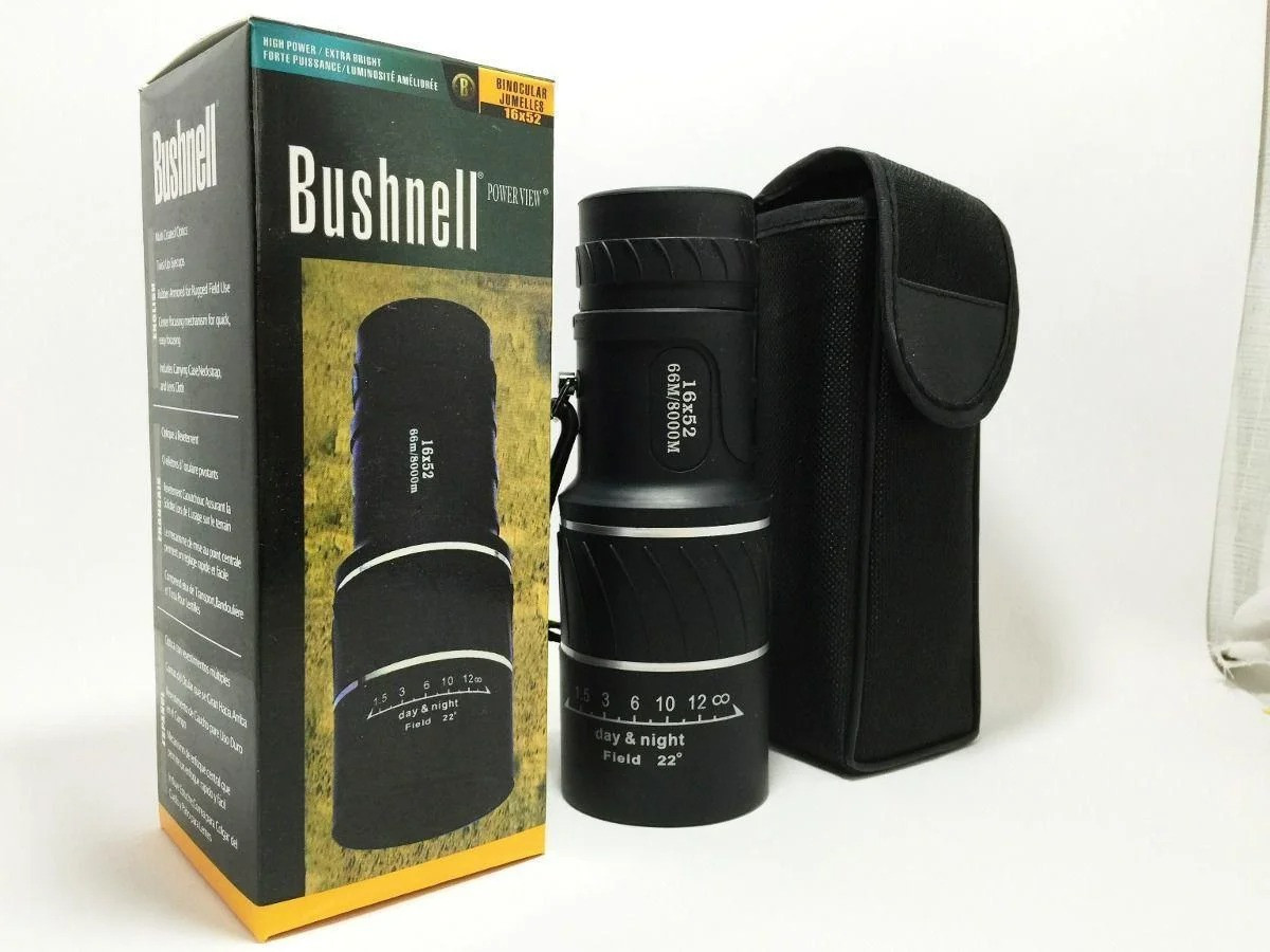 Монокуляр (монокль) Bushnell 16x52,  16 кратный зум,  800 м, двойной фокус