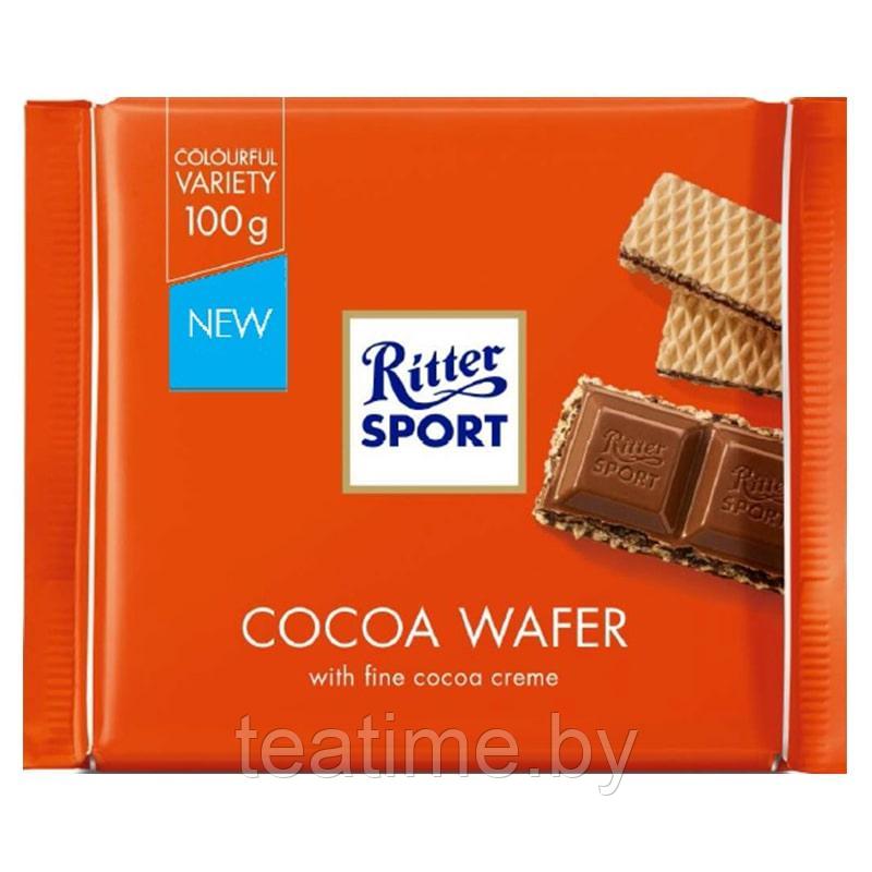 Шоколад молочный Ritter Sport Waffel с вафлей и какао 100 гр.