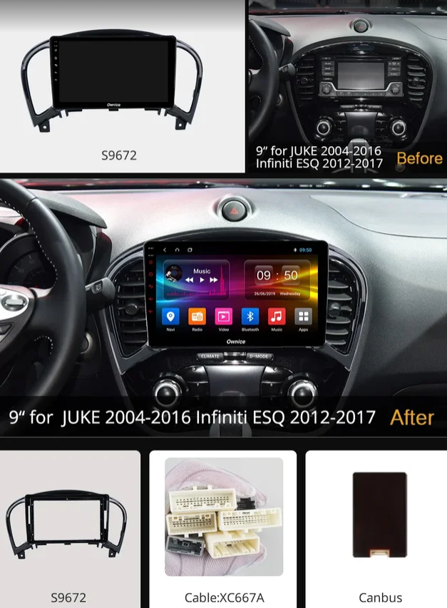 Штатная магнитола Nissan Juke I 2010-2019 Canbox на Android 10 (4G-SIM, 4/64, DSP, QLed) - фото 4 - id-p93366359