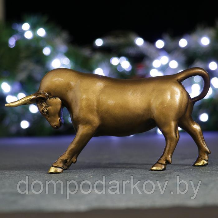 Фигура "Символ года: Атакующий бык" золото, 17х4,5х8см - фото 2 - id-p139873225