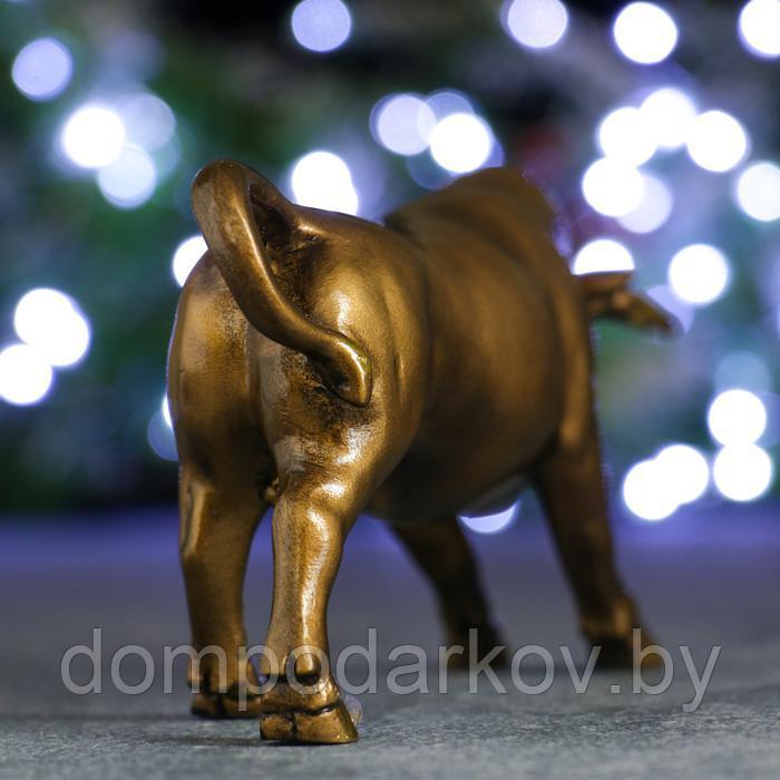 Фигура "Символ года: Атакующий бык" золото, 17х4,5х8см - фото 3 - id-p139873225