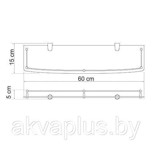 Полка WasserKRAFT стеклянная K-555 прозрачное стекло - фото 2 - id-p49454742