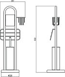 Стойка напольная с бумагодержателем, освежителем, ершом и газетницей S-00Y709, фото 2