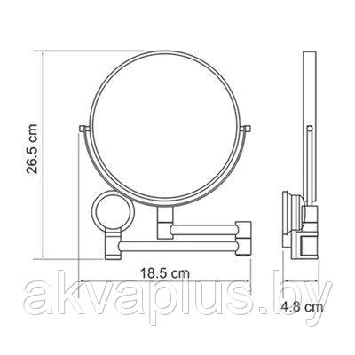 Зеркало косметическое WasserKRAFT K-1000 увеличивающее - фото 2 - id-p49455208