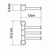 Полотенцедержатель поворотный тройной Wasserkraft K-1053, фото 4