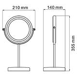 Зеркало косметическое настольное WasserKRAFT K-1003, фото 2