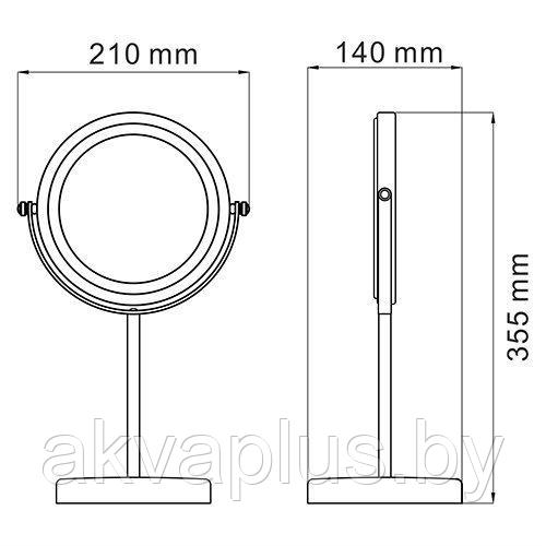 Зеркало косметическое WasserKRAFT K-1003 - фото 2 - id-p49455243
