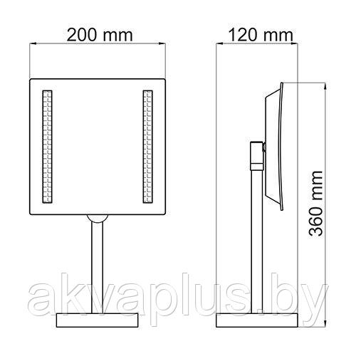 Зеркало косметическое WasserKRAFT K-1007 с подсветкой прямоугольное - фото 2 - id-p49455245