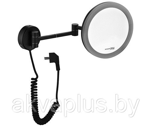Косметическое зеркало настенное Wasserkraft K-1004 (черный) Black