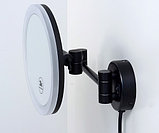 Косметическое зеркало настенное Wasserkraft K-1004 (черный) Black, фото 4