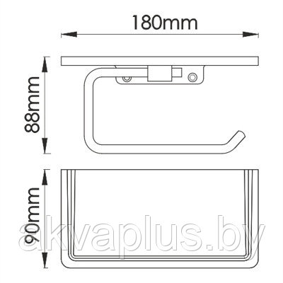 Держатель для туалетной бумаги и телефона Wasserkraft K-1325 - фото 4 - id-p66826532