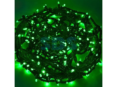 Гирлянда светодиодная Твинкл Лайт 20 м,240 LED.Зеленый.Черный каучук. С контроллером - фото 1 - id-p139875603