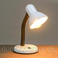 Лампа настольная Е27, с выкл. (220В) белая 34х14х14, фото 2