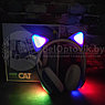 Беспроводные 5.0 bluetooth наушники Светящиеся Кошачьи ушки STN-28 Синие, фото 4