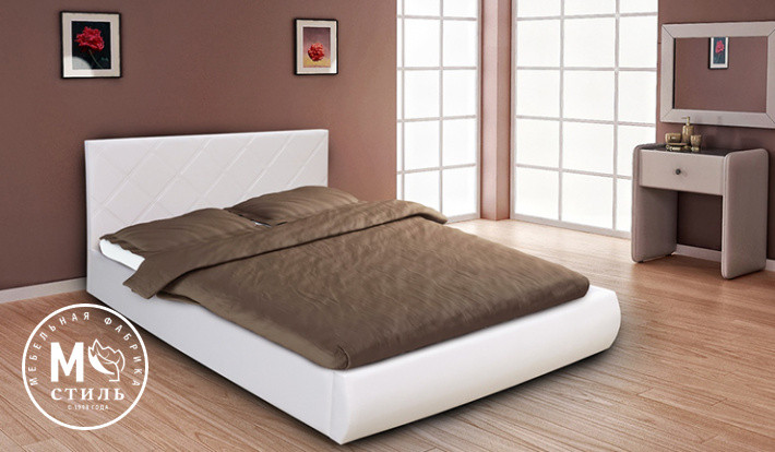Кровать Эко 1,4 - Белый (кожзам) - ПМ - фото 1 - id-p139891133