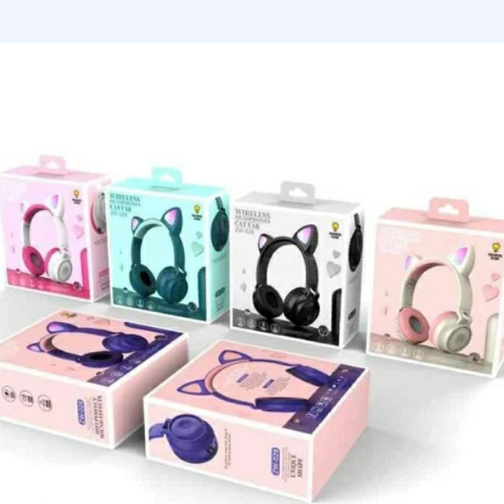 Беспроводные наушники Wireless Headphones cat ear ZW-028 светящиеся ушки - фото 1 - id-p139893949