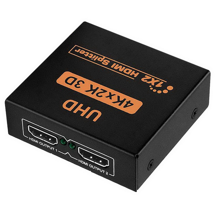 Адаптер - разветвитель - сплиттер 1×2 HDMI, UltraHD 4K 3D, активный, черный 555056 - фото 5 - id-p138001956