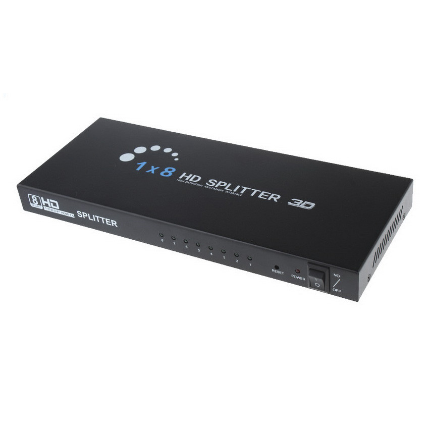 Адаптер - разветвитель - сплиттер 1×8 HDMI, FullHD 1080p 3D, активный, черный 555561 - фото 2 - id-p138002039
