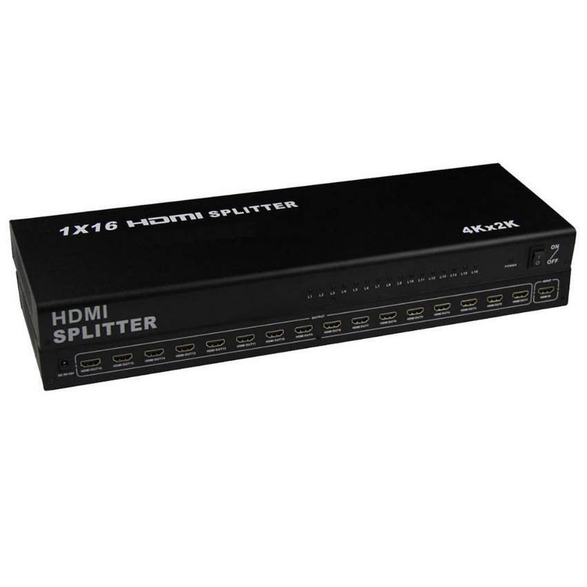 Адаптер - разветвитель - сплиттер 1×16 HDMI, UltraHD 4K 3D, активный, черный 555567 - фото 3 - id-p138002052