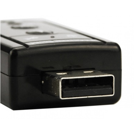 Звуковой адаптер - внешняя звуковая карта USB 3D 2.1/7.1-канальная, кнопки, черный 555739 - фото 4 - id-p138002240