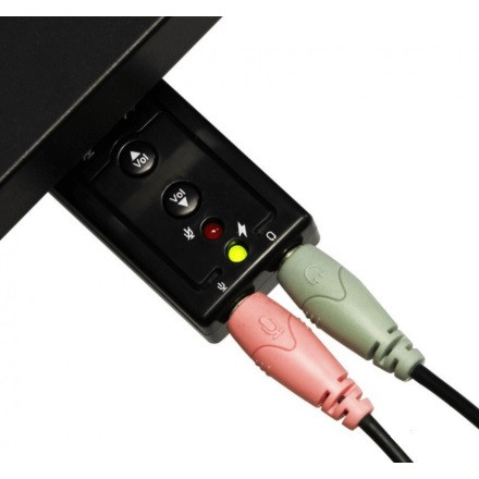 Звуковой адаптер - внешняя звуковая карта USB 3D 2.1/7.1-канальная, кнопки, черный 555739 - фото 6 - id-p138002240