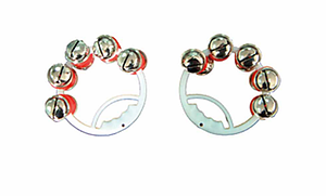 Бубенчики на дуге с пластиковой ручкой (пара), 5 бубенчиков, 8х8х4,5см