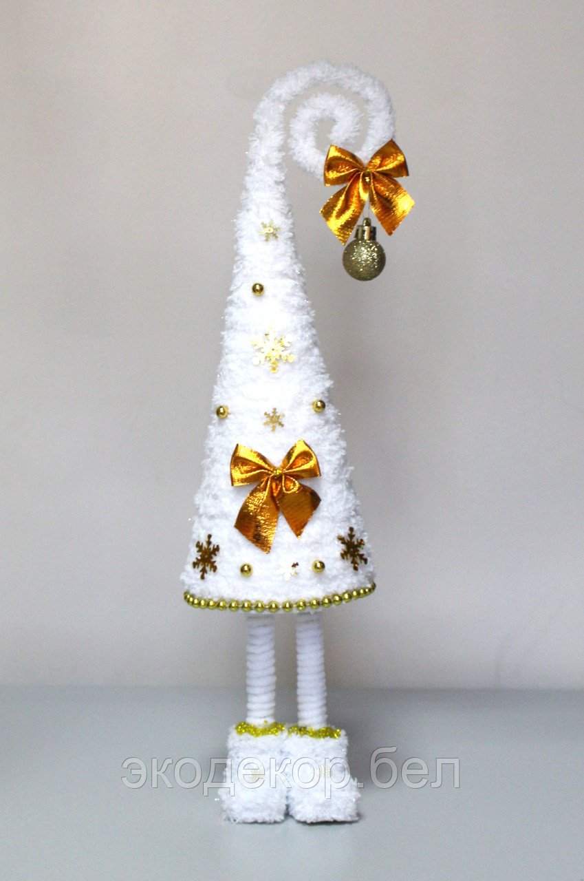 Новогодняя елка на ножках белая (ёлочка сувенирная) - фото 1 - id-p139961812