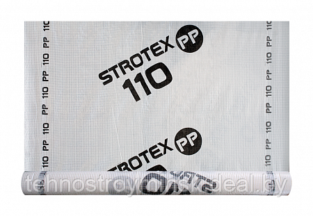 Пленка гидро-ветрозащитная армированная STROTEX 110 PP рулон 75м2