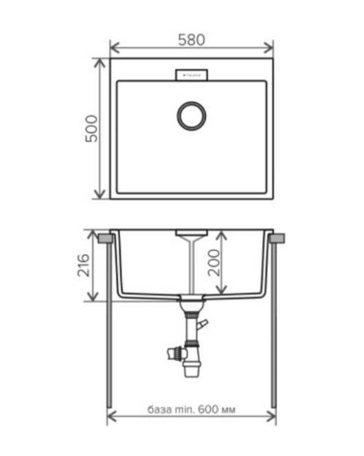 Кухонная мойка TOLERO Loft TL-580 - фото 9 - id-p139965789