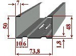 Профиль стоечный (ПС) СW75, 75*50*0,5мм., L=3м (цена за 1 шт. )